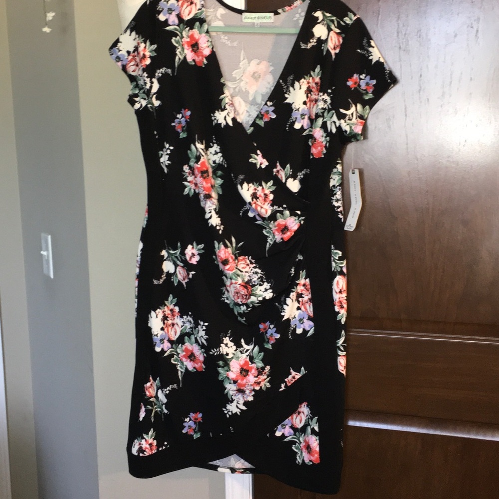 Almost Famous Black and Red Floral Mini Dress lowest price